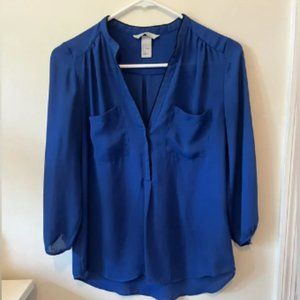 Blue chiffon blouse